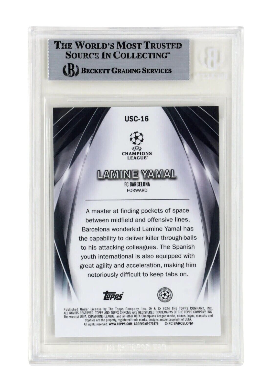 Lamine Yamal Signed 2023-24 Topps Chrome Ultimate Stage Rookie – BGS Authentic
